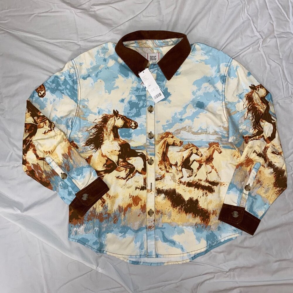 Unique Horse Inspired Casual Button Down - Urban Outfitters, BDG